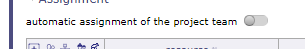 Switch automatic assignment of the project team