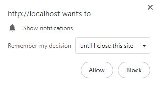 browser message to allow notifications