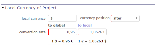 multi currency in project