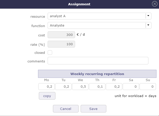 Planning mode Regular in quarter day