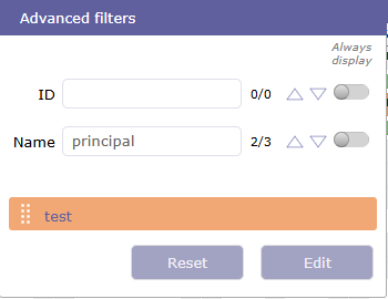List of filters