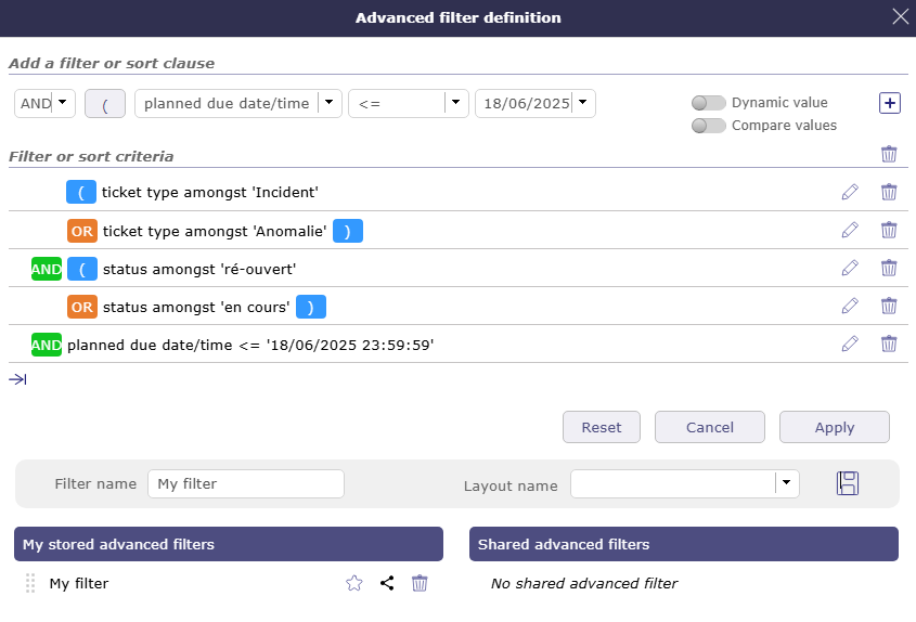 creating a filter