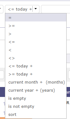Mathematical symbols and criteria for dates