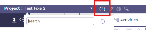 Projects Selector with level display