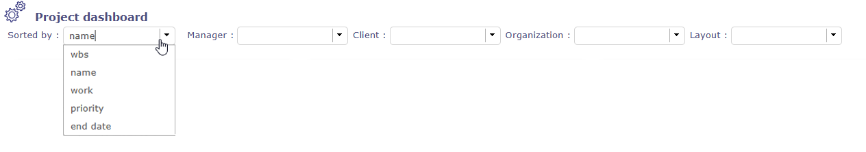 Sorting and filtering on project maps