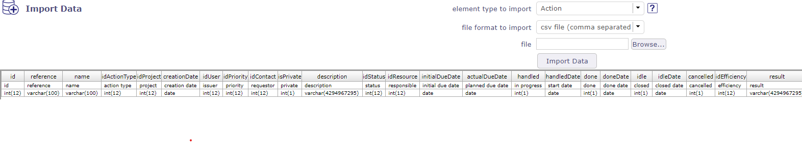 Import file format